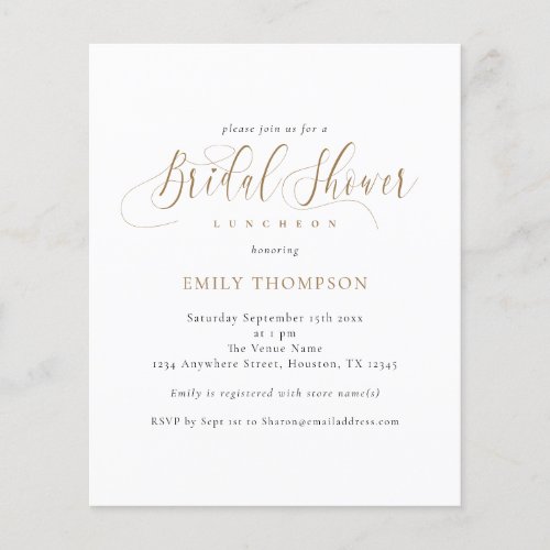 PAPER Elegant Calligraphy Bridal Shower Invite