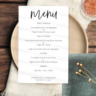 PAPER Elegant Script Any Color Wedding Menu