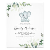 PAPER Elephant Eucalyptus Baby Shower Invitation (Front)
