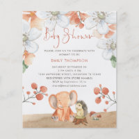 PAPER | Elephant Hedgehog Florals Girl Baby Shower