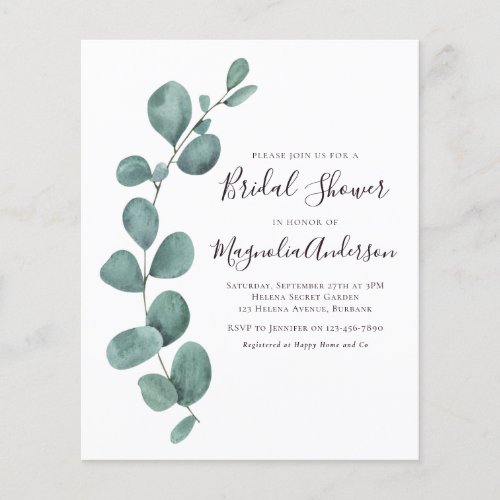 PAPER Eucalyptus Bridal Shower Invitation