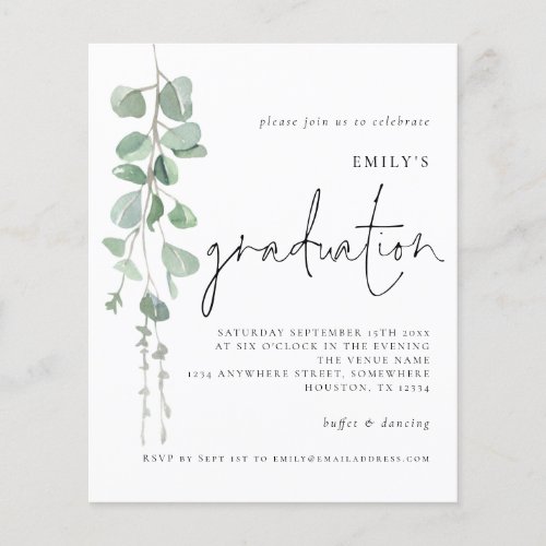 PAPER Eucalyptus Script 2024 Graduation Invite