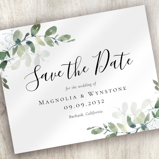 PAPER Eucalyptus Wedding Save The Date (Creator Uploaded)