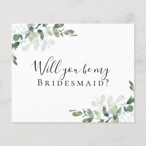 PAPER Eucalyptus Will You be My Bridesmaid