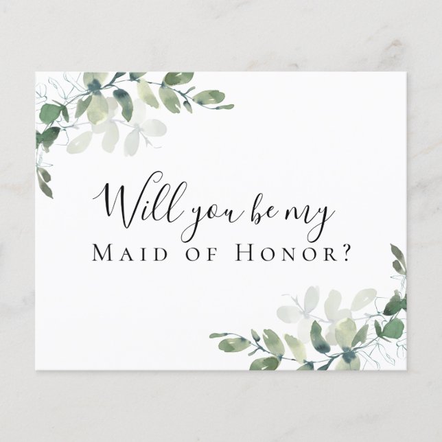 PAPER Eucalyptus Will You be My Maid of Honor (Front)