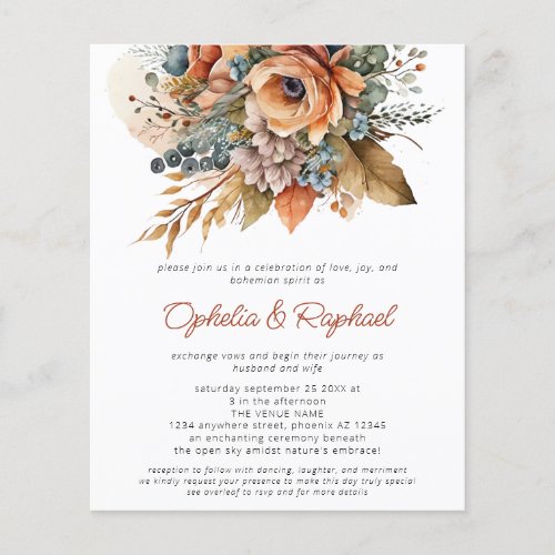 PAPER Fall Florals Terracotta Boho Wedding