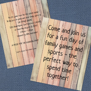 PAPER Family Games Day Slogan Colored Wood