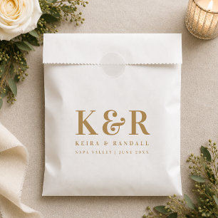 Paper Favor Bag Wedding Monogram Gift Bags