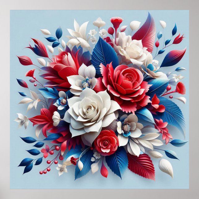 🌸 Paper Floral Arrangement For Modern Home  Poster (Front)