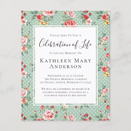 PAPER Floral Celebration of Life Invitation