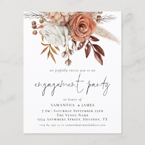 PAPER Florals Terracotta Engagement Party Invite