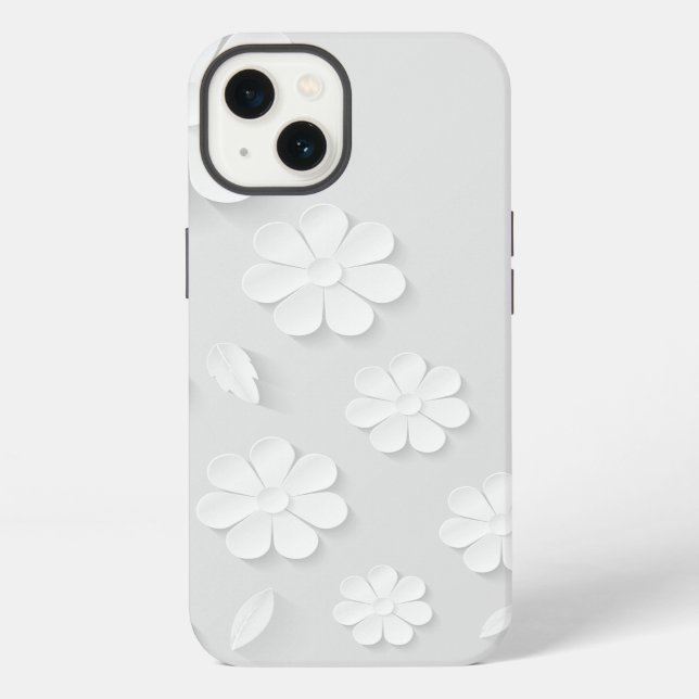 paper-flower-background-white iphone case (Back)