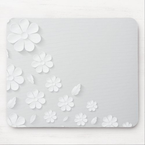 paper_flower_background_white mouse pad