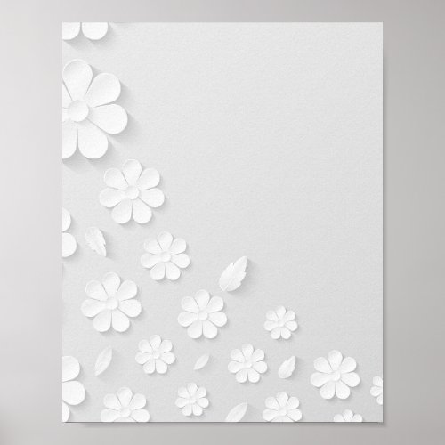 paper flower background white poster