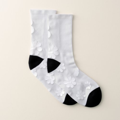 paper flower background white socks