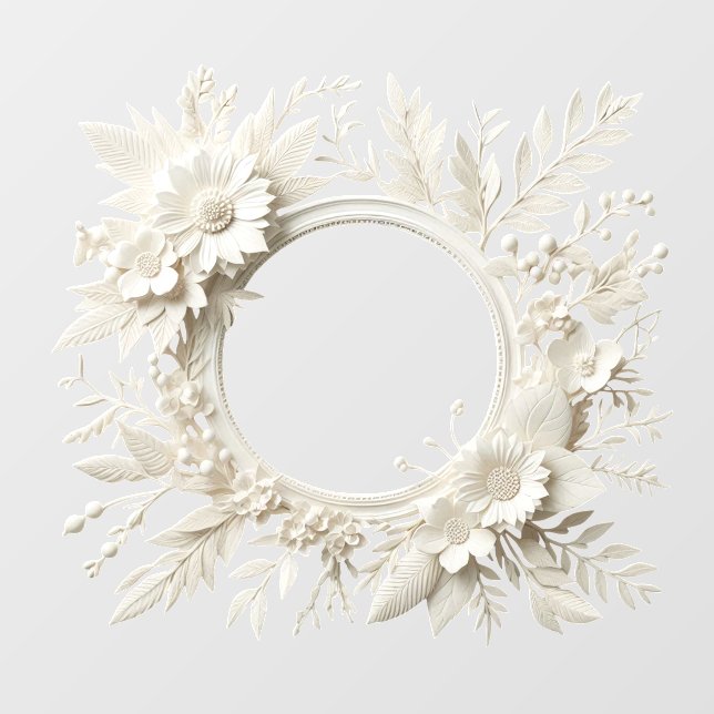 paper flower frame wall decal (Front)