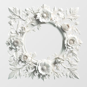 paper flower frame wall decal