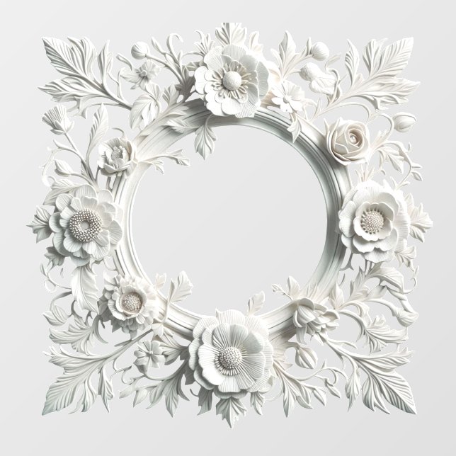 paper flower frame wall decal (Front)