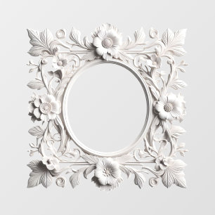 paper flower frame wall decal