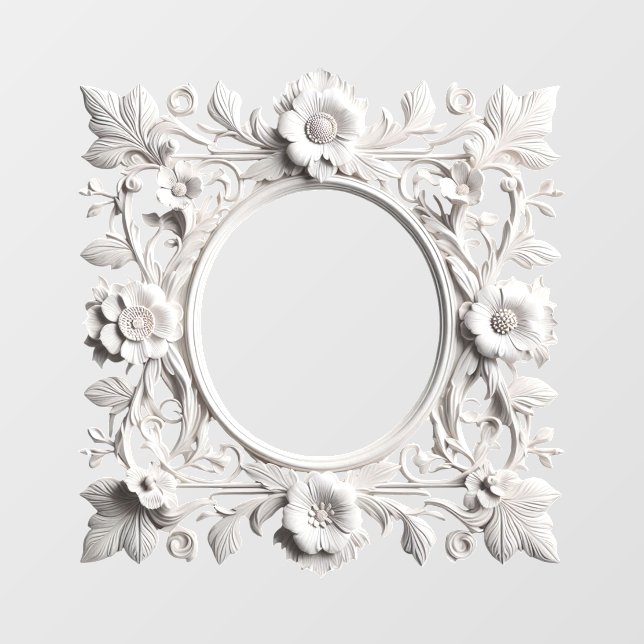 paper flower frame wall decal (Front)