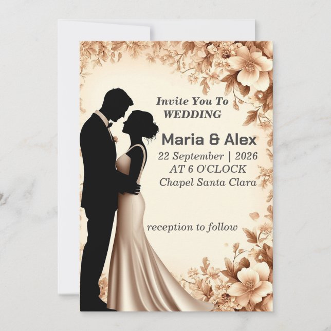 ✨ Paper Flower Invite For Wedding Reception ✨ (Front)