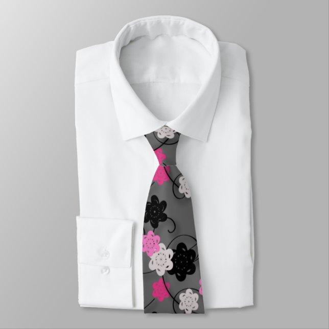 Paper Flowers Neck Tie (Tied)