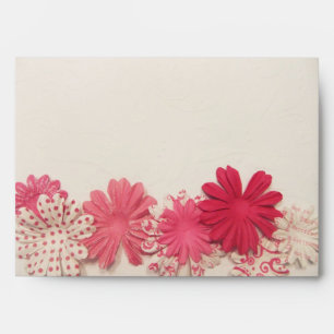 Paper Flowers Pink Bat Mitzvah Invitation Envelope