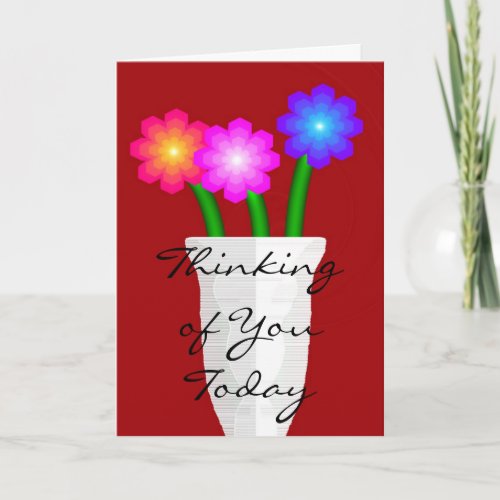 Paper Flowers Thinking of You Today Card