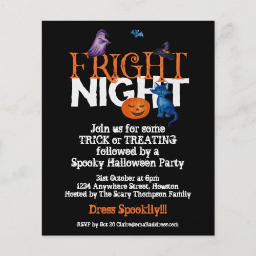 PAPER  Fright Night Halloween Party Black Invite