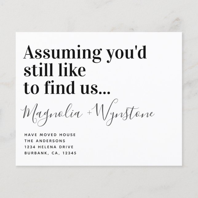 PAPER Funny Moving House Announcement (Front)