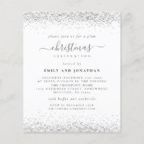 PAPER | Glam Silver Glitter Christmas Party Invite