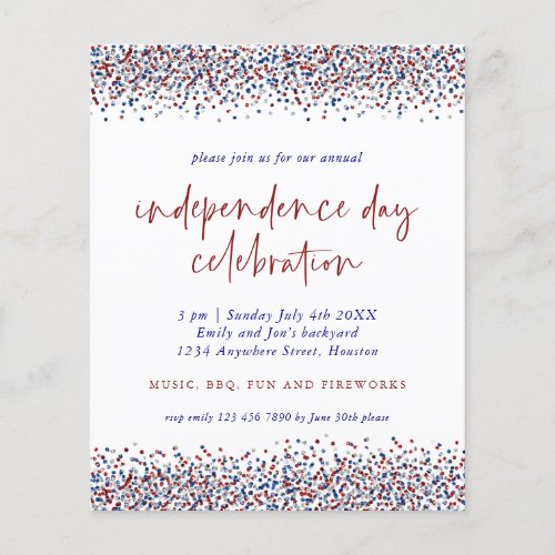 PAPER Glitter Red Blue July 4th Independence Day