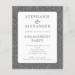 PAPER Glitter Silver White Engagement Party Invit