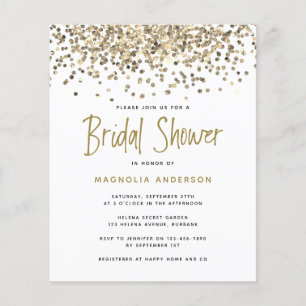 PAPER Gold Glitter Bridal Shower Invitation
