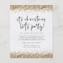 PAPER | Gold Glitter Christmas Lets Party Invite