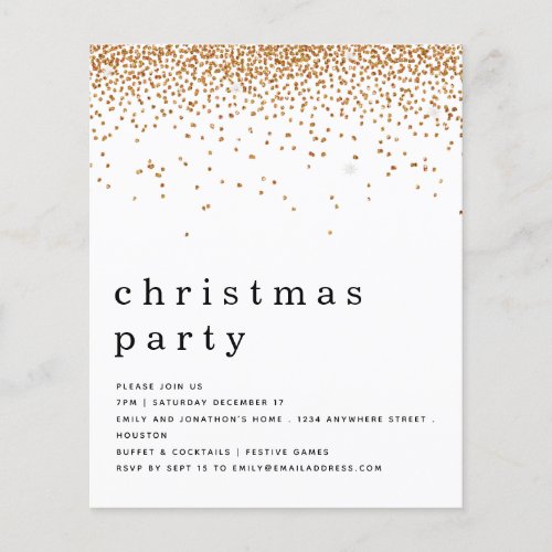 PAPER  Gold Glitter Christmas Party Invitation