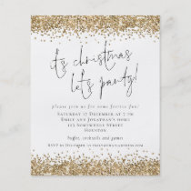 PAPER Gold Glitter Its Christmas Lets Party Invite