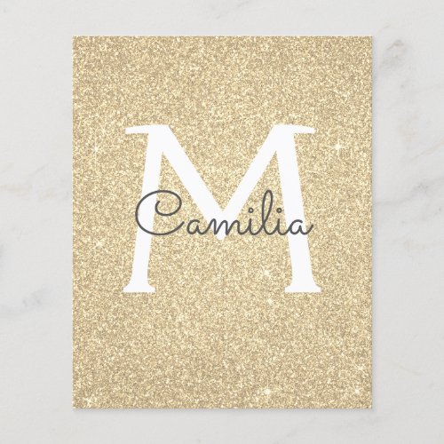 Paper Gold Glitter Monogram Quinceanera