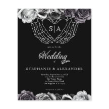 PAPER Gothic Monogram Roses Skeleton Hands Wedding