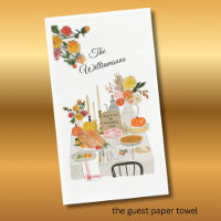 PAPER GUEST TOWEL PERSONALIZED THANKSGIVING TABLE
