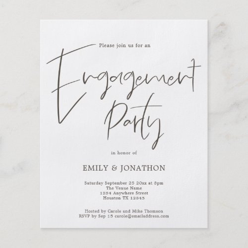 PAPER Handwritten Script Engagement Party Invite