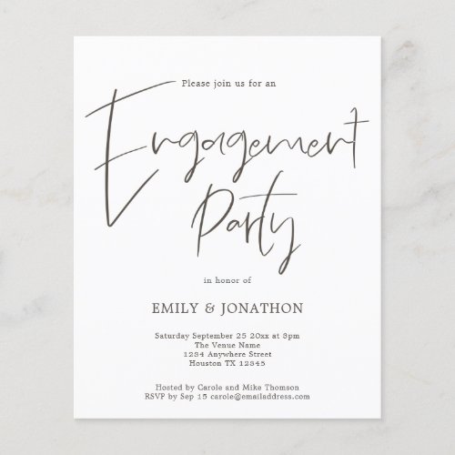 PAPER Handwritten Script Engagement Party Invite