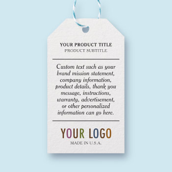 Paper Hang Tags With String & Custom Company Logo by MISOOK at Zazzle