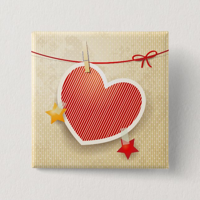 Paper heart button (Front)