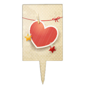 Paper heart cake topper