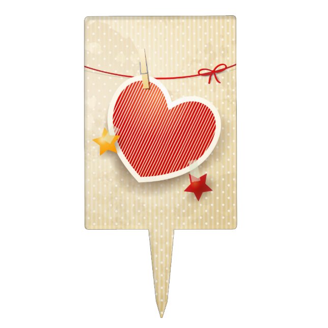 Paper heart cake topper (Front)
