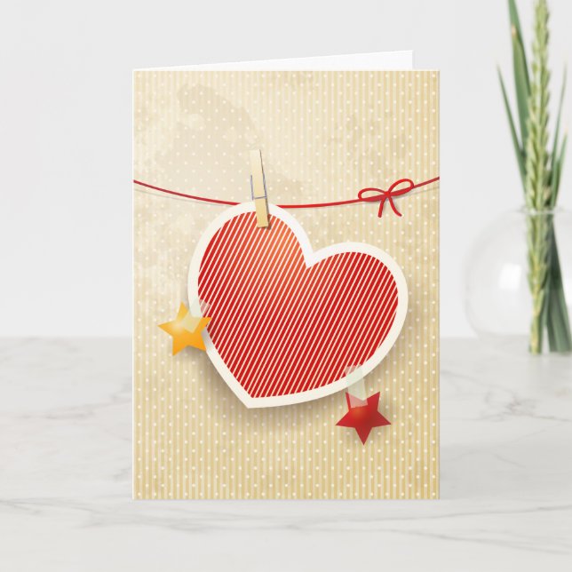 Paper heart holiday card (Front)