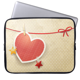 Paper heart laptop sleeve