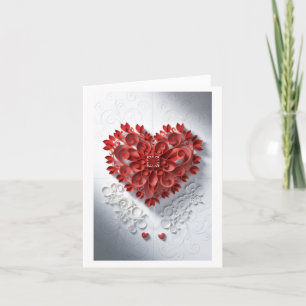 Paper Heart of Beauty Letterpress Thank You Card