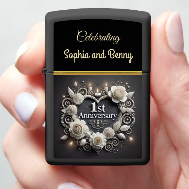 Paper Heart of Love and Elegance Zippo Lighter (In Hand)